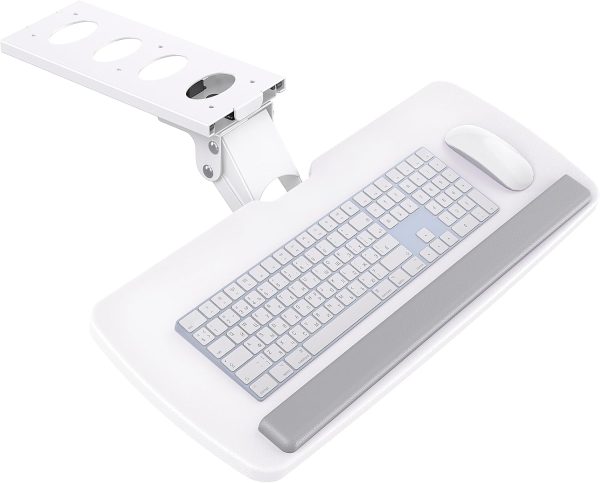 HUANUO Keyboard Tray Under Desk，360 Adjustable Ergonomic Sliding Keyboard & Mouse Tray, 25" W x 9.8" D, Brown - Image 7