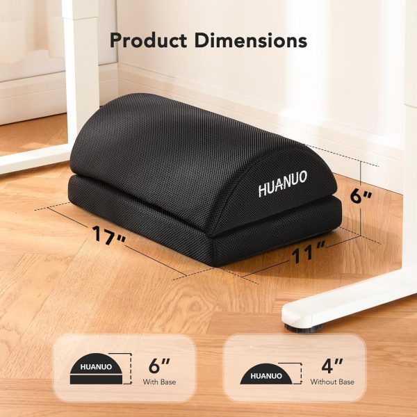 HUANUO Foot Rest for Under Desk at Work, with 2 Optional Covers for Replacing, Double Layer Adjustable Foot Rest for Office, Home, Airplane, Travel - Image 3
