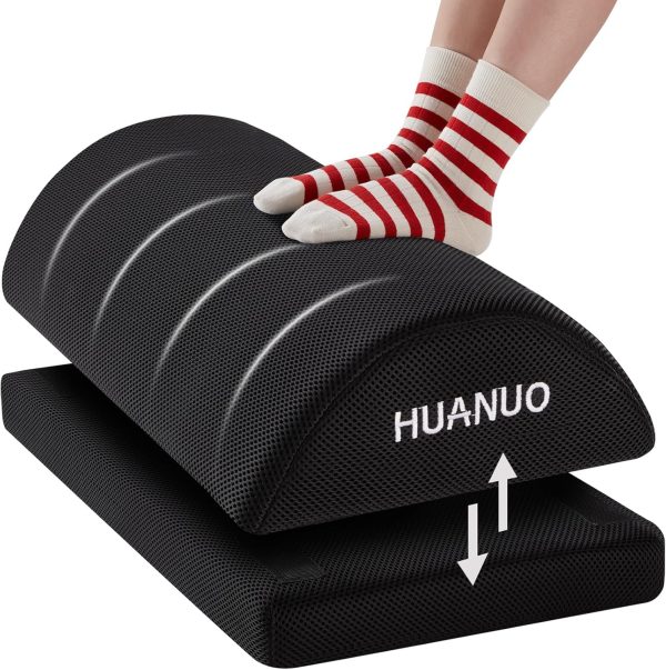 HUANUO Foot Rest for Under Desk at Work, with 2 Optional Covers for Replacing, Double Layer Adjustable Foot Rest for Office, Home, Airplane, Travel - Image 8