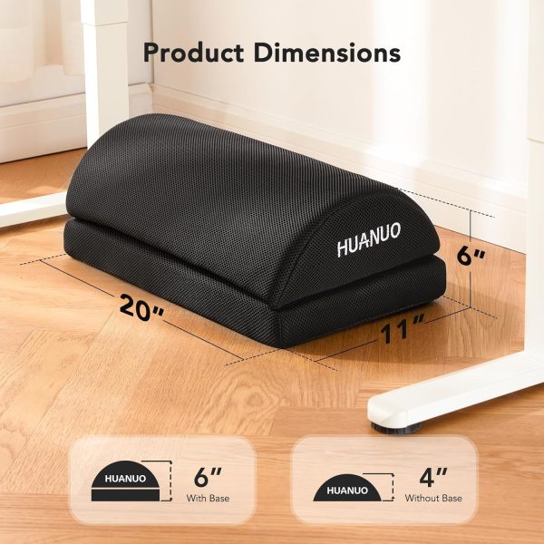 HUANUO Foot Rest for Under Desk at Work, with 2 Optional Covers for Replacing, Double Layer Adjustable Foot Rest for Office, Home, Airplane, Travel - Image 9