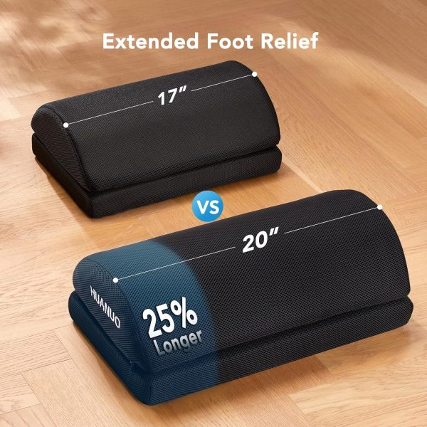 HUANUO Foot Rest for Under Desk at Work, with 2 Optional Covers for Replacing, Double Layer Adjustable Foot Rest for Office, Home, Airplane, Travel - Image 11