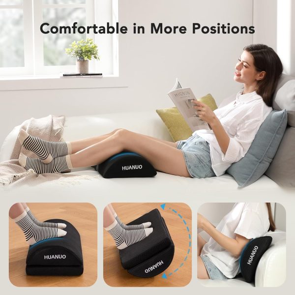 HUANUO Foot Rest for Under Desk at Work, with 2 Optional Covers for Replacing, Double Layer Adjustable Foot Rest for Office, Home, Airplane, Travel - Image 13
