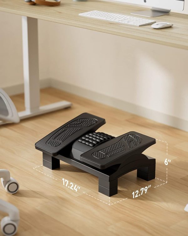 HUANUO Foot Rest Under Desk, Adjustable Ergonomic Footrest for Under Desk at Work or Gaming with Massage Texture and Roller, 20 Degree Tilt Angle Adjustment, Foot Stool for Office, Home - Image 3