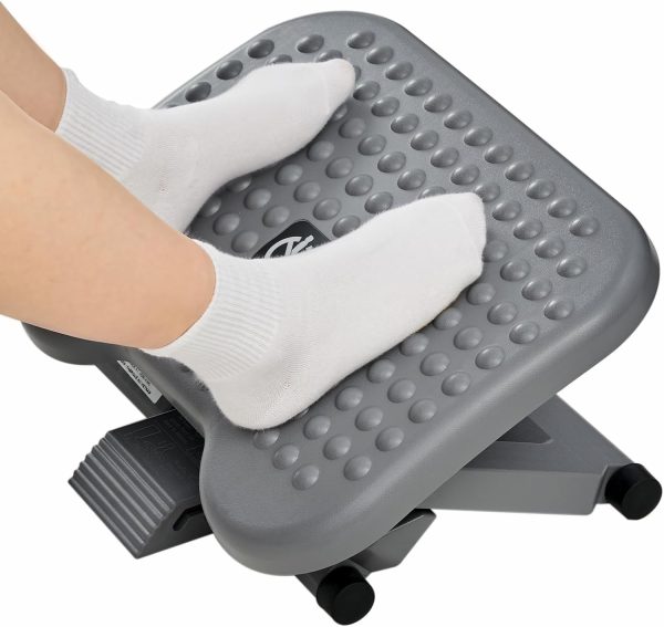HUANUO Adjustable Desk Footrest, Foot Rest for Under Desk at Work with Massage, Adjustable Foot Stool with 3 Height Position & 30 Degree Tilt Angle Adjustment for Home, Office - Image 9