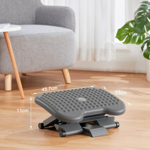 HUANUO Adjustable Desk Footrest, Foot Rest for Under Desk at Work with Massage, Adjustable Foot Stool with 3 Height Position & 30 Degree Tilt Angle Adjustment for Home, Office - Image 11