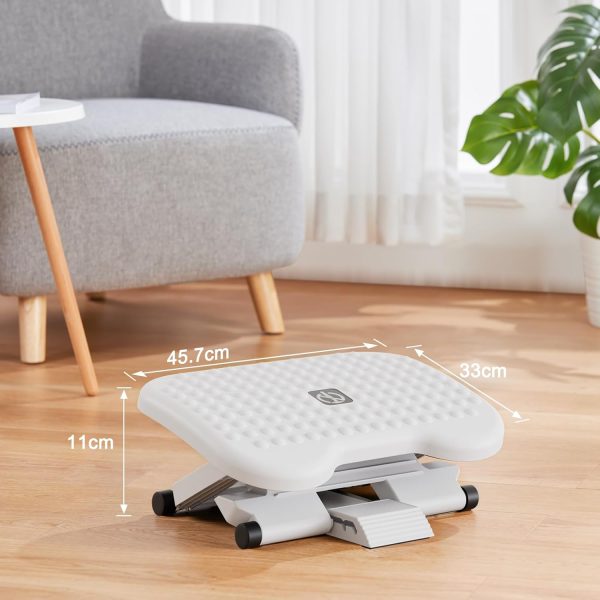 HUANUO Adjustable Desk Footrest, Foot Rest for Under Desk at Work with Massage, Adjustable Foot Stool with 3 Height Position & 30 Degree Tilt Angle Adjustment for Home, Office - Image 18