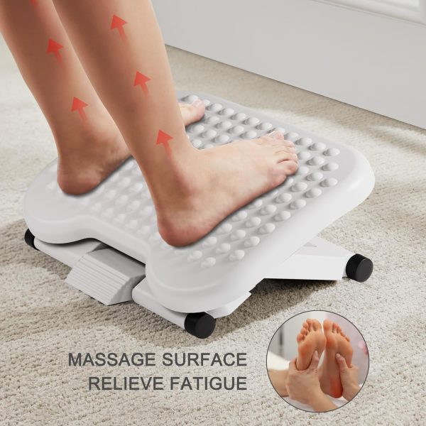HUANUO Adjustable Desk Footrest, Foot Rest for Under Desk at Work with Massage, Adjustable Foot Stool with 3 Height Position & 30 Degree Tilt Angle Adjustment for Home, Office - Image 19