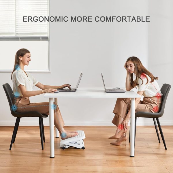 HUANUO Adjustable Desk Footrest, Foot Rest for Under Desk at Work with Massage, Adjustable Foot Stool with 3 Height Position & 30 Degree Tilt Angle Adjustment for Home, Office - Image 20
