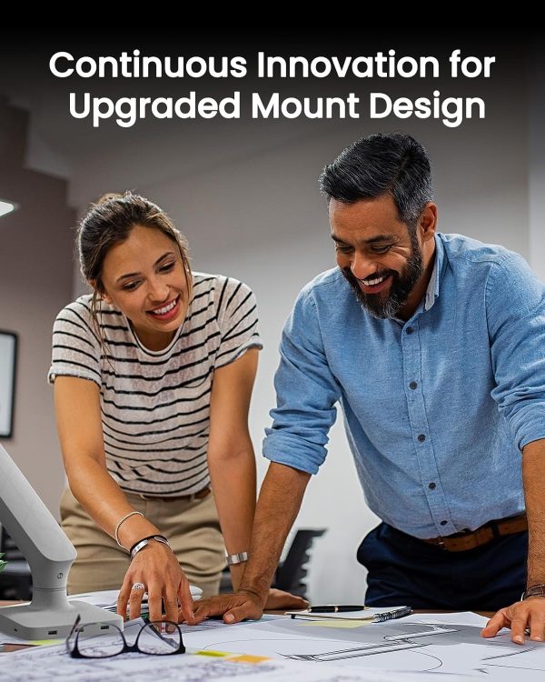 Single Monitor Mount for 13-40 Inch Screens up to 24 lbs, Ergonomic Adjustable Monitor Arm with Built-in USB 3.0 Hub, Space-Saving VESA Desk Mount for Home Office & Gaming, C-Clamp & Grommet Base - Image 7
